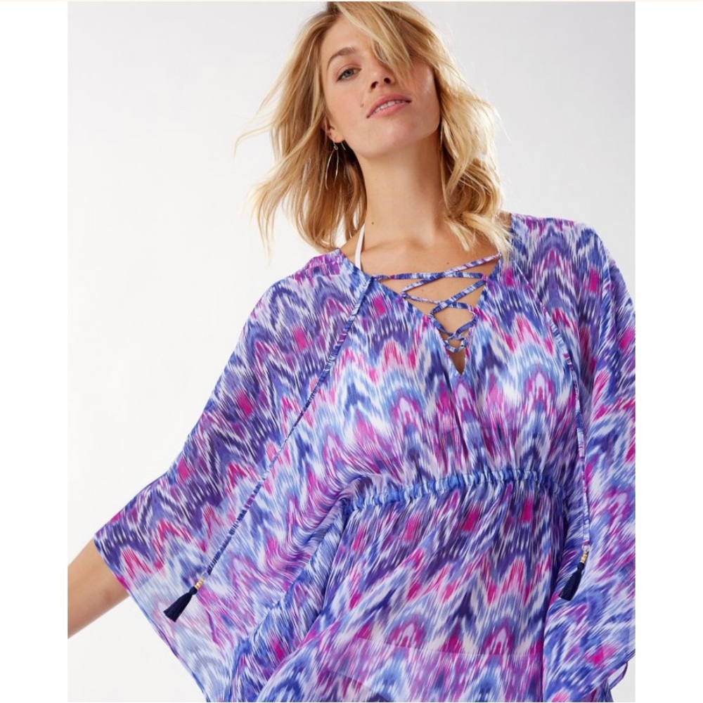 Tommy Bahama Ikat Mirage Lace-Front Tunic